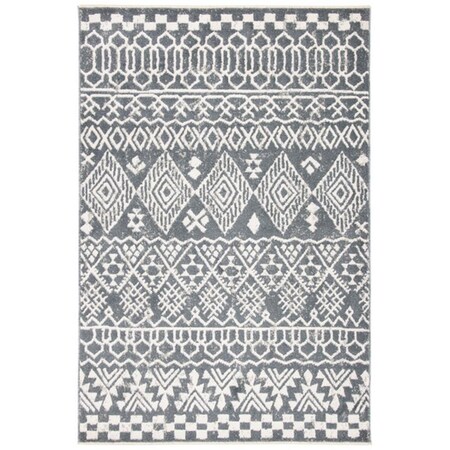 Safavieh 9 x 12 ft. Pyramid Global Rectangle Power Loomed Rug Ivory & Charcoal PYR205A-9